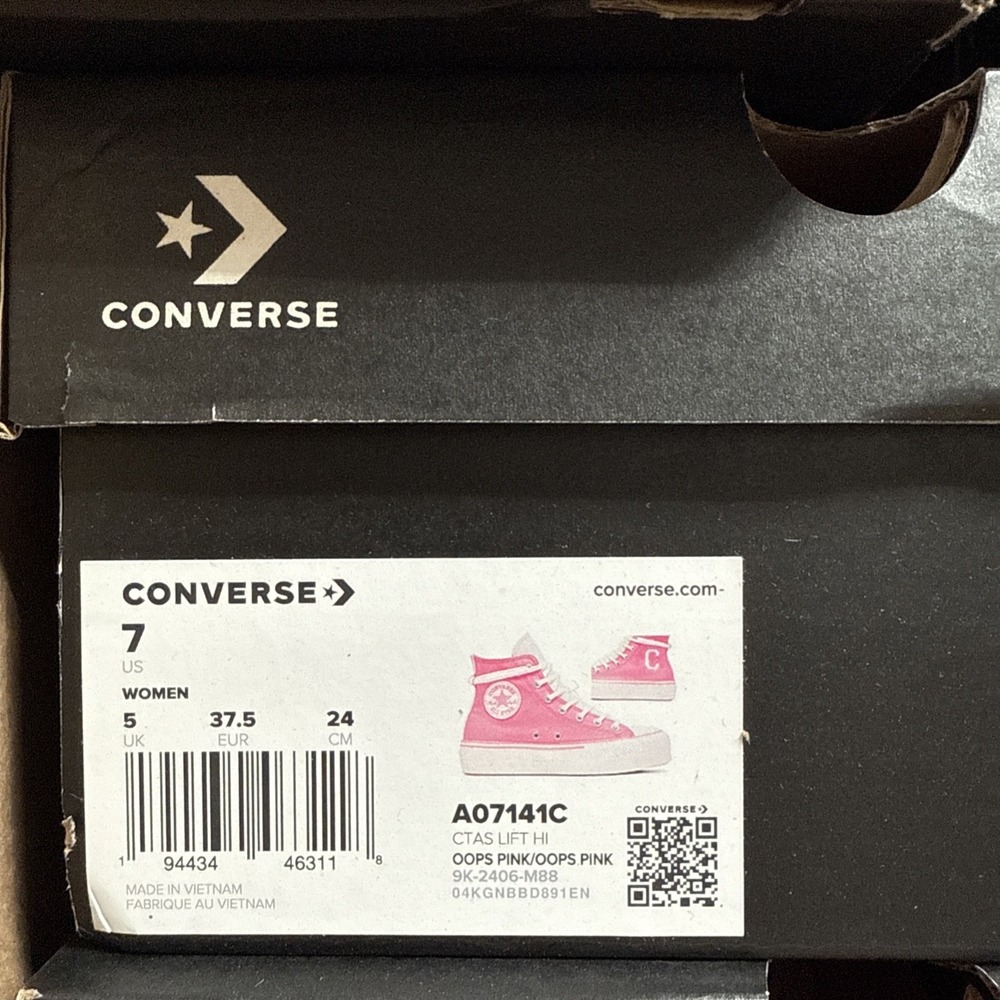 CONVERSE Women's Chuck Taylor All Star‎ Lift Platform Retro Sneaker Pink Sz 7 - Picture 7 of 7